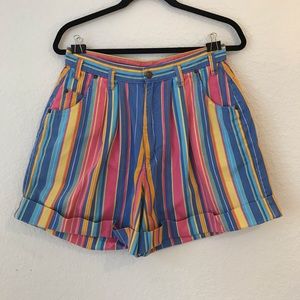 V I N T A G E☀️ Multi-colored Striped Shorts